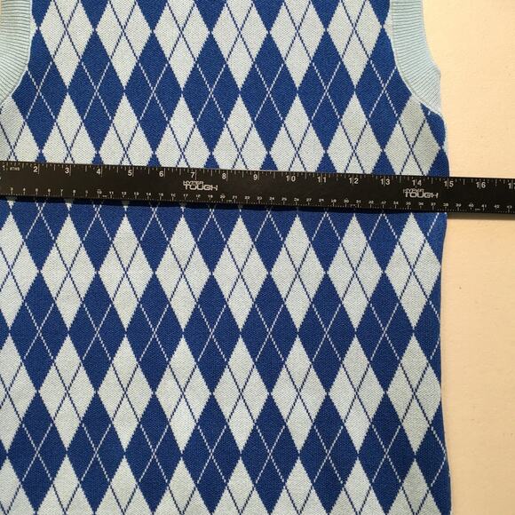 Zara Argyle Knit Dress Size M - Preppy, Coquette, Y2K - Picture 6 of 6